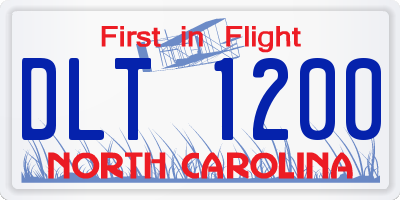 NC license plate DLT1200
