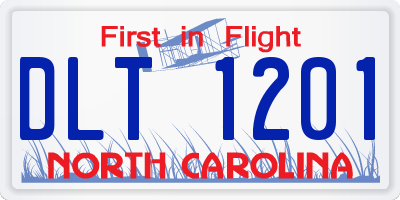 NC license plate DLT1201