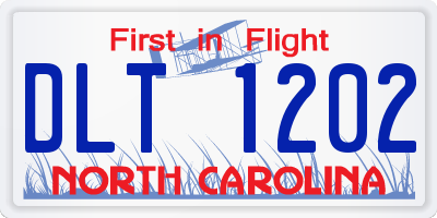 NC license plate DLT1202