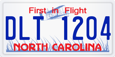 NC license plate DLT1204