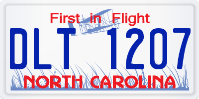 NC license plate DLT1207
