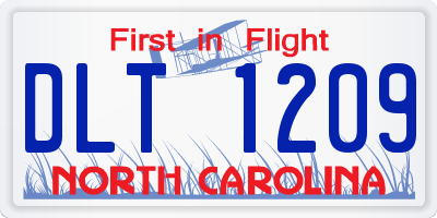 NC license plate DLT1209