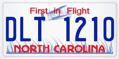 NC license plate DLT1210