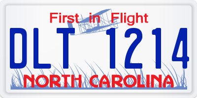 NC license plate DLT1214