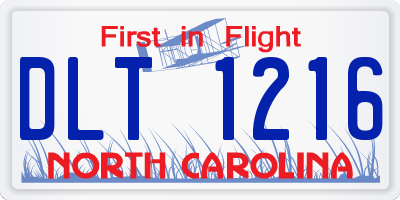 NC license plate DLT1216