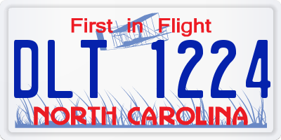 NC license plate DLT1224