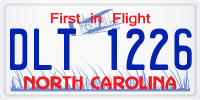 NC license plate DLT1226