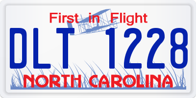 NC license plate DLT1228