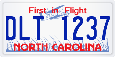 NC license plate DLT1237
