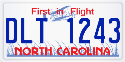 NC license plate DLT1243