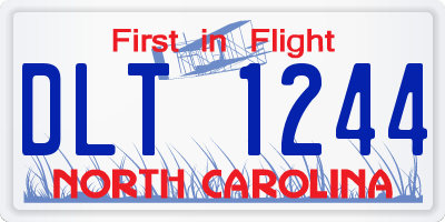 NC license plate DLT1244