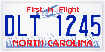 NC license plate DLT1245