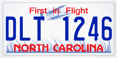 NC license plate DLT1246