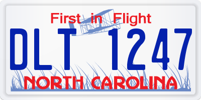 NC license plate DLT1247