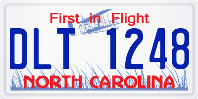 NC license plate DLT1248