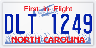 NC license plate DLT1249