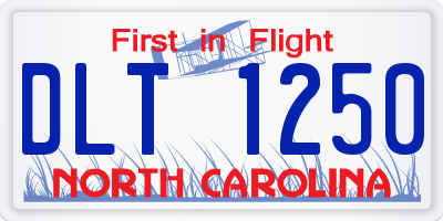 NC license plate DLT1250