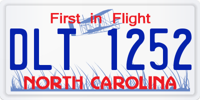 NC license plate DLT1252