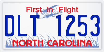 NC license plate DLT1253