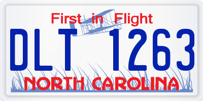 NC license plate DLT1263