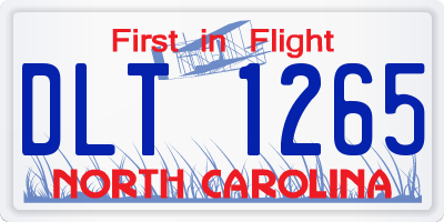 NC license plate DLT1265