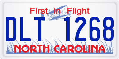 NC license plate DLT1268