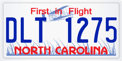 NC license plate DLT1275