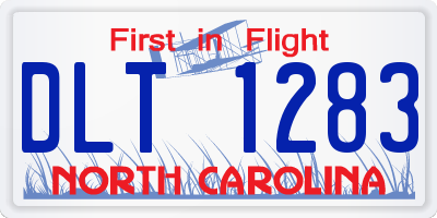 NC license plate DLT1283