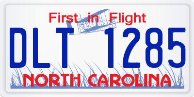 NC license plate DLT1285