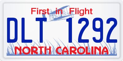 NC license plate DLT1292