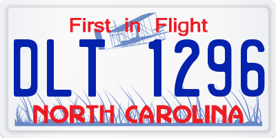 NC license plate DLT1296
