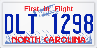 NC license plate DLT1298
