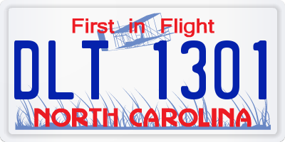 NC license plate DLT1301