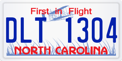 NC license plate DLT1304