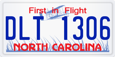 NC license plate DLT1306