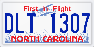 NC license plate DLT1307