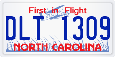 NC license plate DLT1309