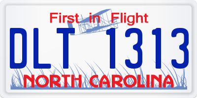 NC license plate DLT1313