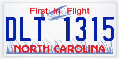 NC license plate DLT1315