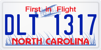 NC license plate DLT1317