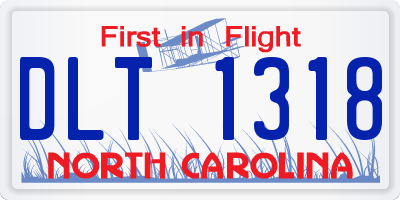 NC license plate DLT1318