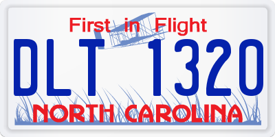 NC license plate DLT1320