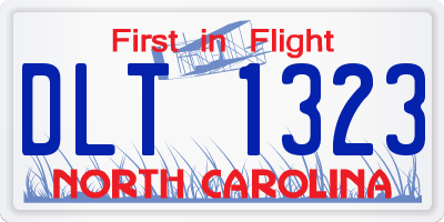 NC license plate DLT1323