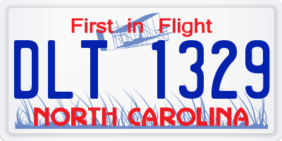 NC license plate DLT1329