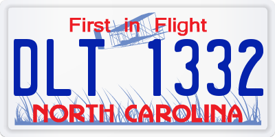NC license plate DLT1332