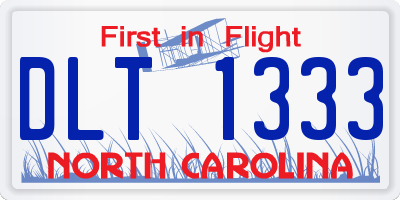 NC license plate DLT1333