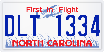 NC license plate DLT1334
