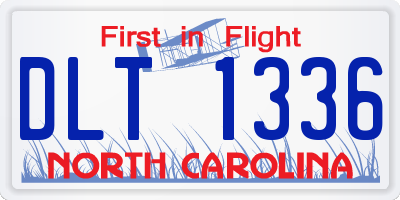 NC license plate DLT1336