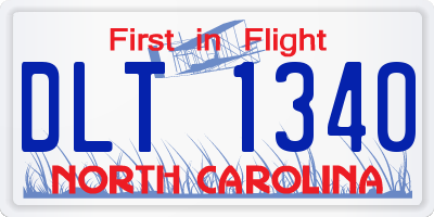 NC license plate DLT1340
