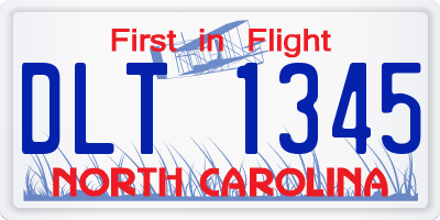 NC license plate DLT1345